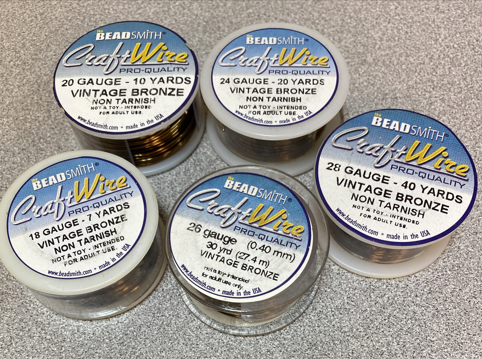 BEADSMITH Craft Wire VINTAGE BRONZE 18-20-24-26-28 Gauge NEW