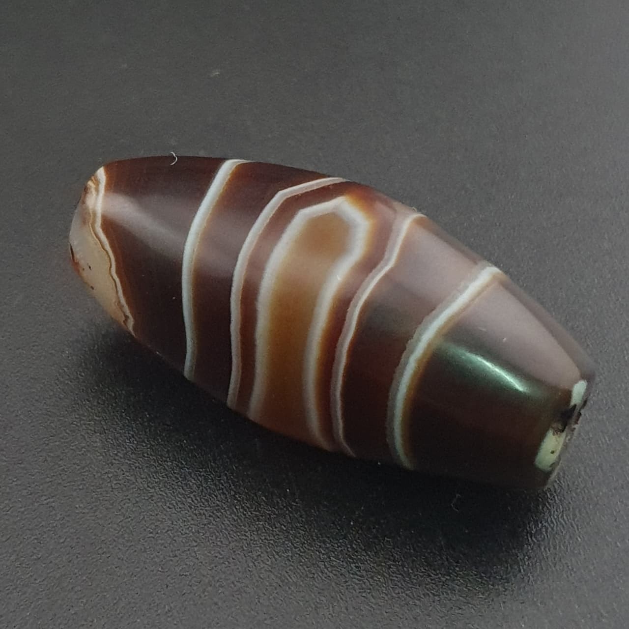 Antique Middle Eastern Natural Eye Agate Bead Amulet 31mm | Protective Talisman