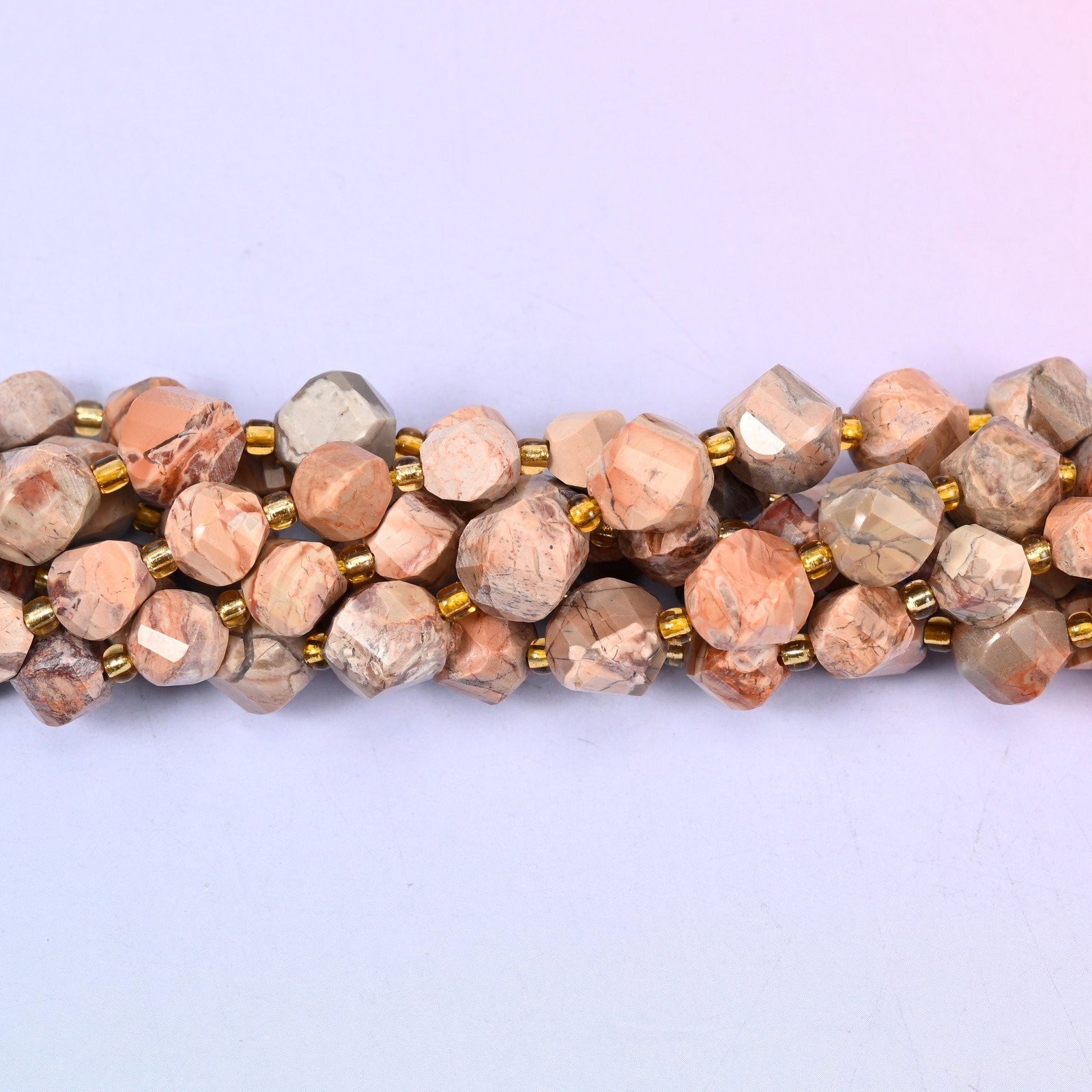 Red Howlite Faceted Spiral Twist Beads: Size 8mm 10mm, Jewelry Making
