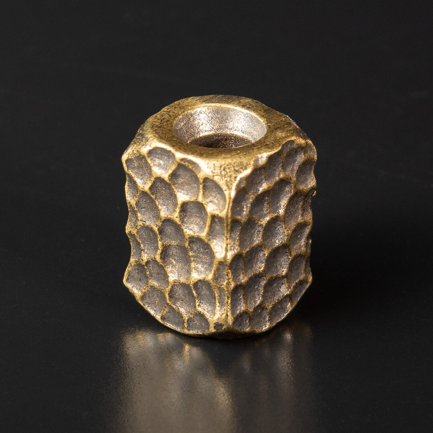 Crater Cube Paracord Beads Lanyard Bead Brass,White Copper,Red Copper