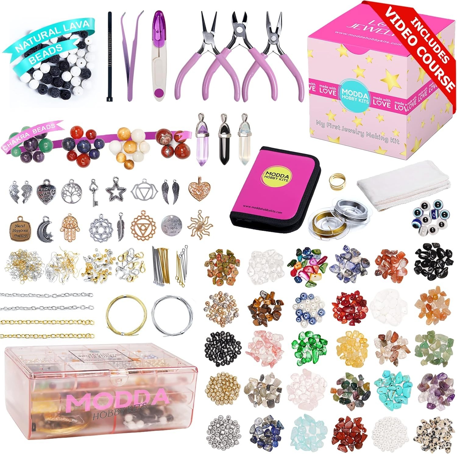 Deluxe Natural Stone Jewelry Making Kit with Video Course