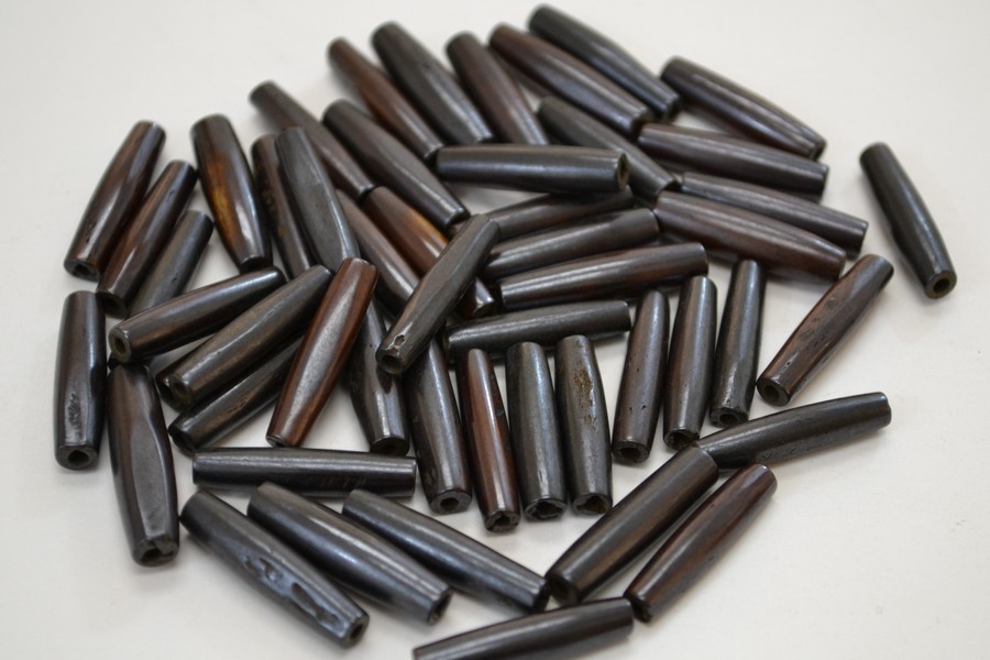 50 PCS CHOCOLATE BROWN BUFFALO BONE TUBE PIPE CHOKER BEADS PENDANTS 1″ #T-2310