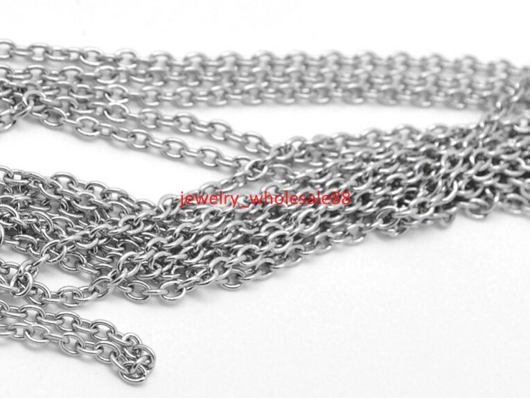 10 meter Thin 3mm Smooth Oval Link Chain Stainless Steel Jewelry Finding Chain
