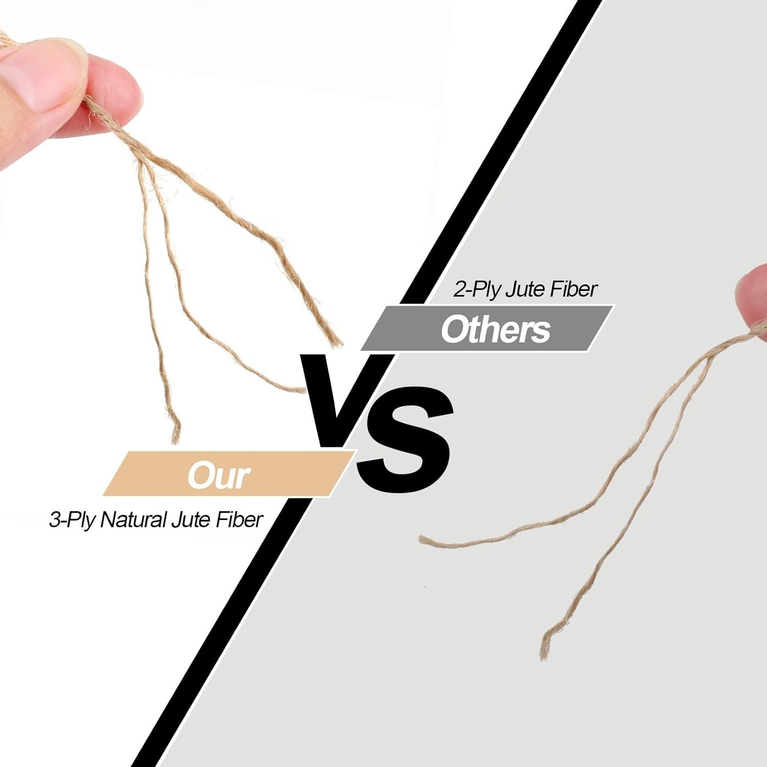 984 FT Natural Jute Twine, Twine String, 3ply Thin Ribbon Hemp Twine