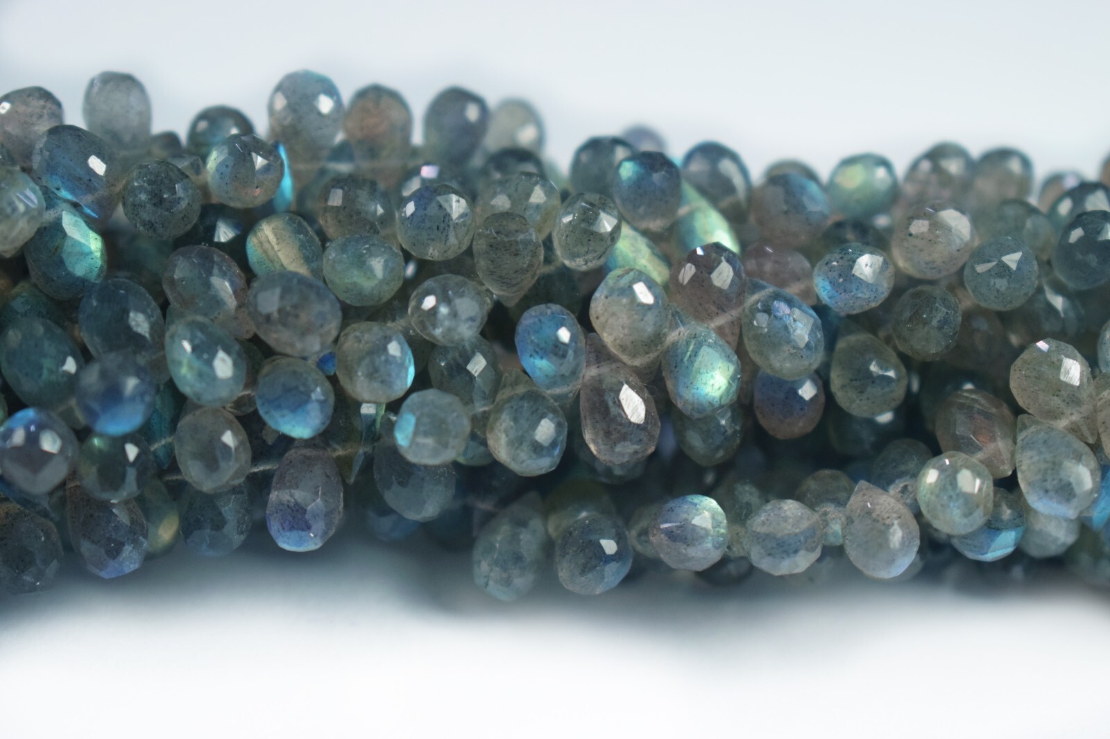 Natural Flashy Labradorite Faceted Teardrop Briolette Shape Gemstone Beads 10Pcs