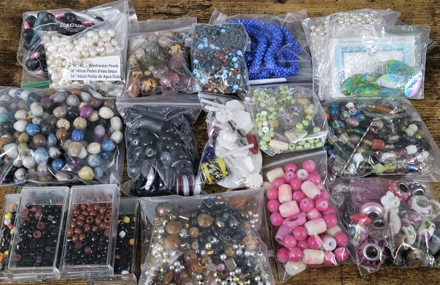 2 Pounds Glass Acrylic Wood Assortment Soup Crafters Heaven Lot