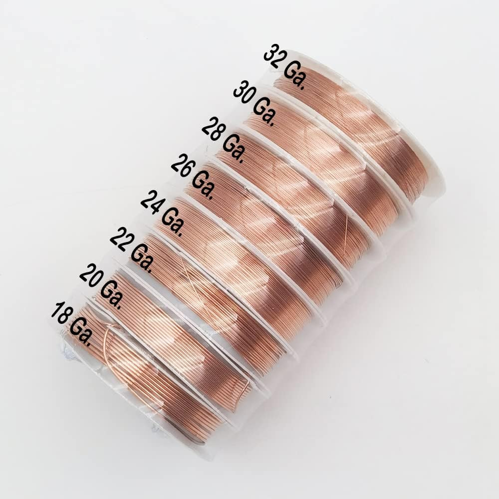 8 Size Bare Copper Wire Set 18-32 Gauge Jewelry Craft Beading DIY Kit