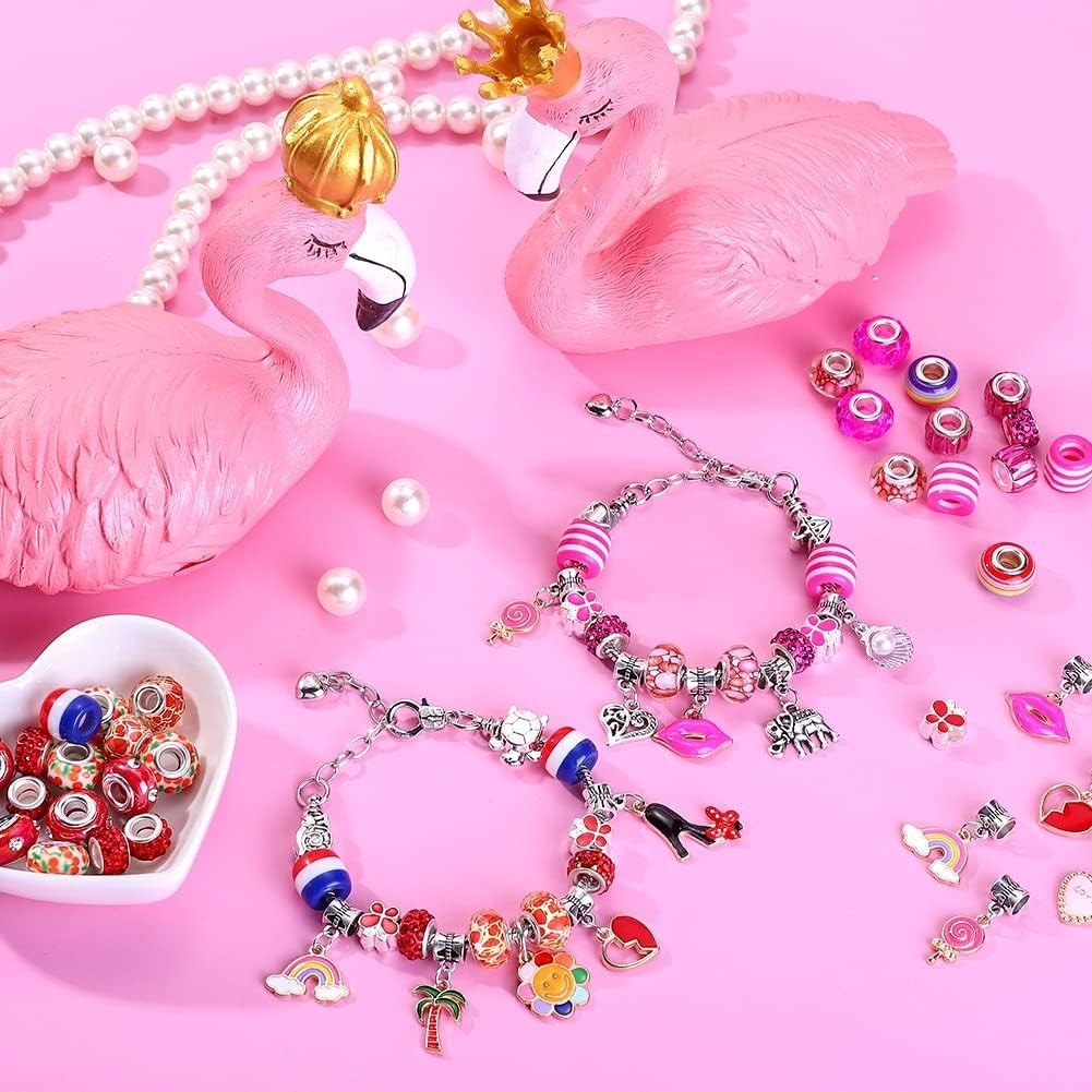 Colorful 150-Piece Jewelry Making Kit with Unicorn/Mermaid Themes – Easy to Use!