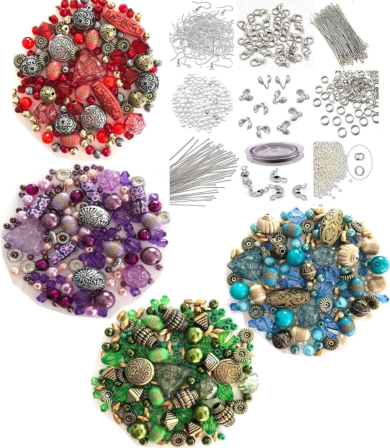 Adults Deluxe Jewelry Making Beads Mix Pliers Findings Starter Kit Gift Set