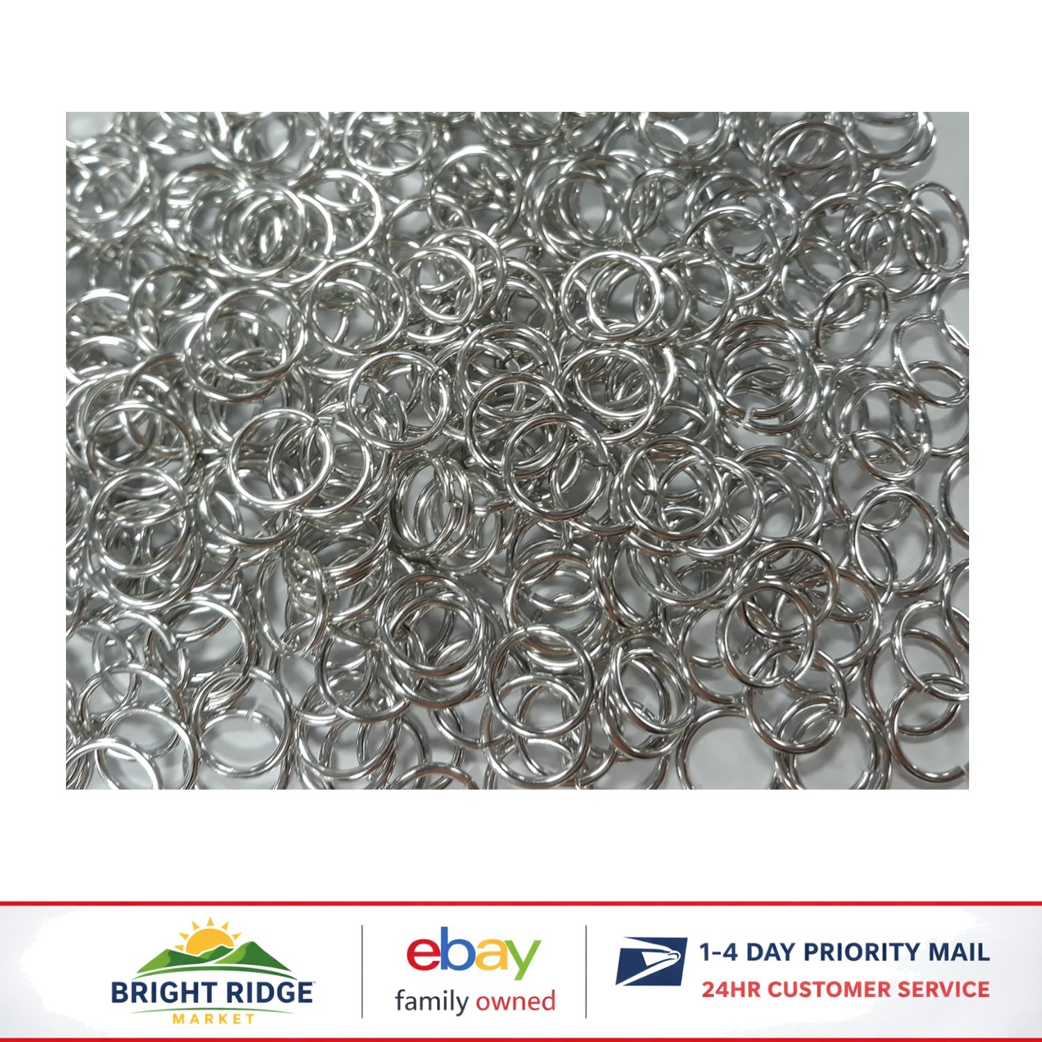 1150 Count Unfinished Aluminum Jump Rings, 14SWG 1/2 Inch Inside Diameter