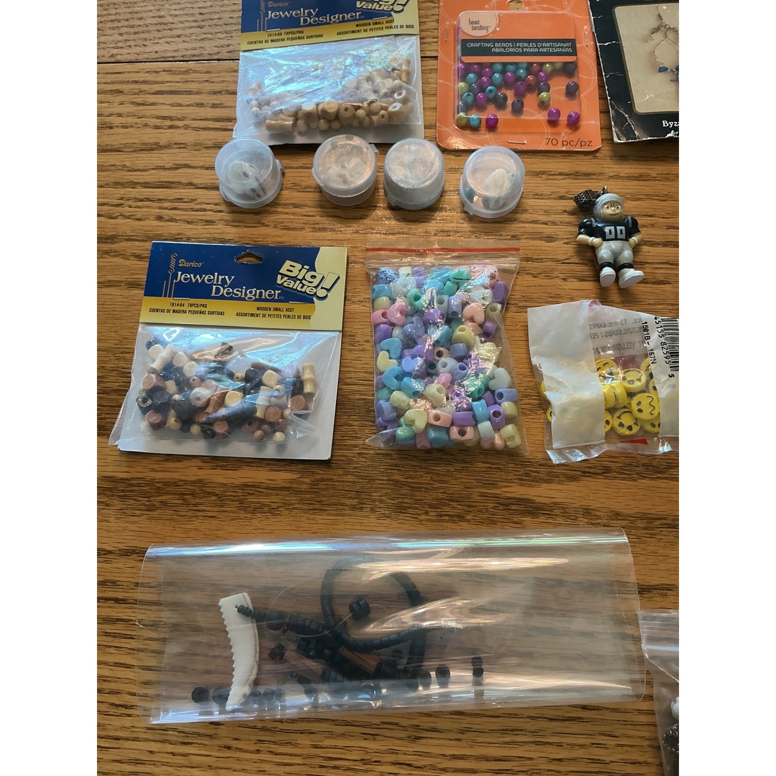 Mixed Jewelry Making Supplies Lot Darico Wood Beads Earring Kit Charms Crafting
