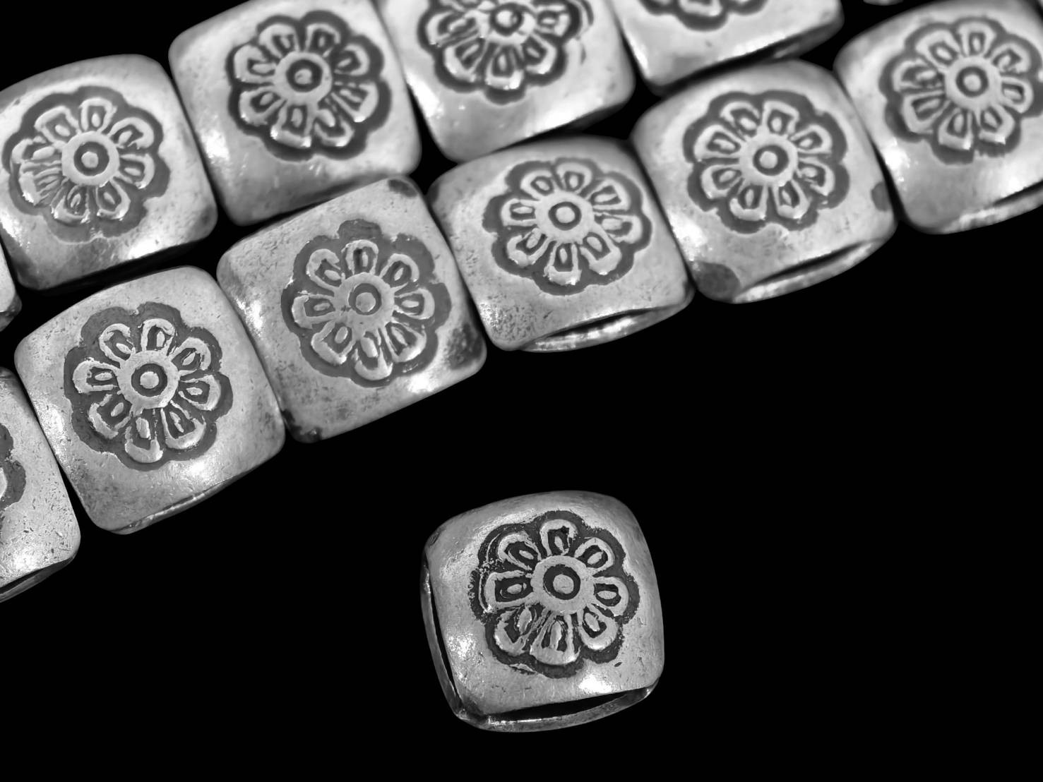 Silver beads karen hill tribe handmade silver fancy bead