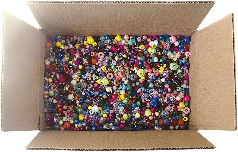 5LB Bulk Pack of Assorted Plastic Craft Beads – Perfect for Creative Projects