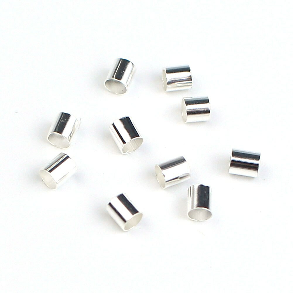 2000pcs/lot 1.5 2.0 2.5mm Copper Tube Crimp End Beads for DIY Jewelry Making
