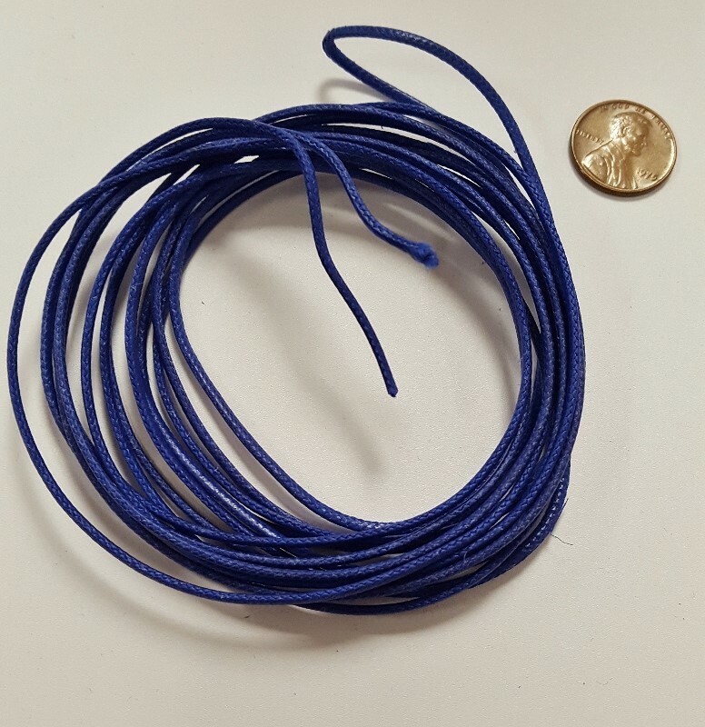 ROYAL BLUE WAXED BRAIDED COTTON VINTAGE 2mm CORD – DIY JEWELRY BEADING CORD N230