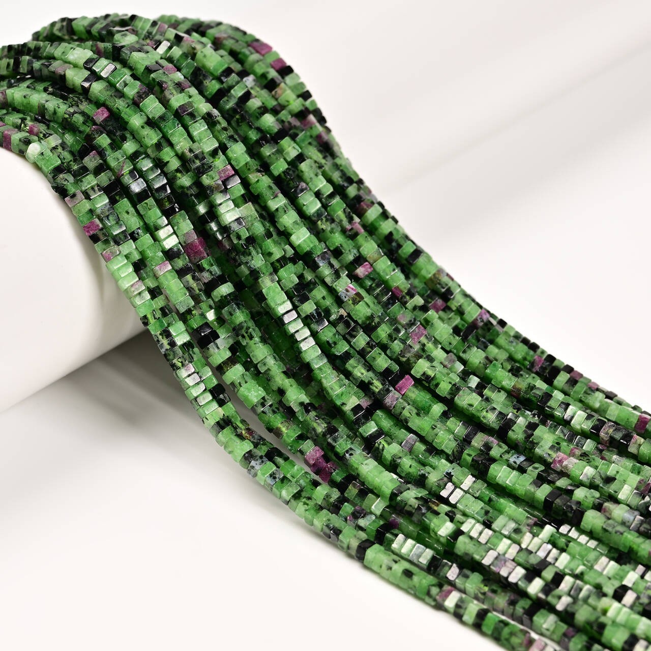 Natural Ruby Zoisite Square Heishi Disc Beads Size 1.5×2.5mm 15.5” Strand