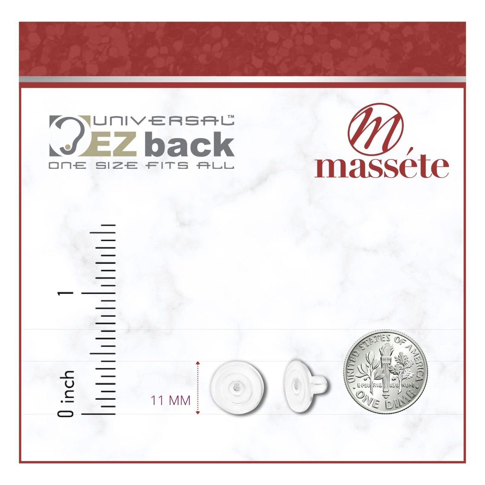 Soft Clear Silicone Earring Backs – Large Sterling Silver, 2 Pairs, Universal Fi