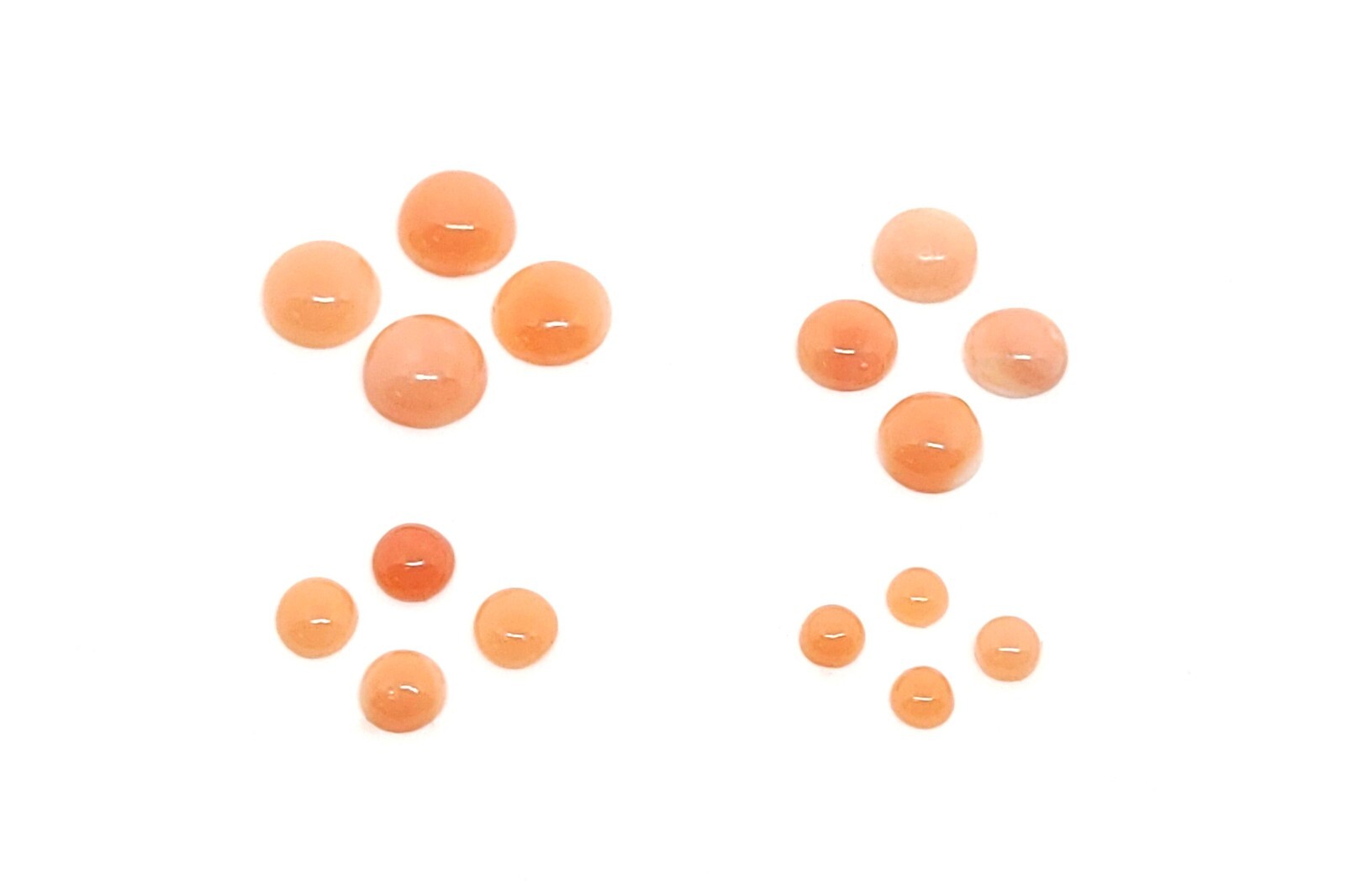 Natural Coral Round Flat Back Cabochons 4-6mm, 1 Piece