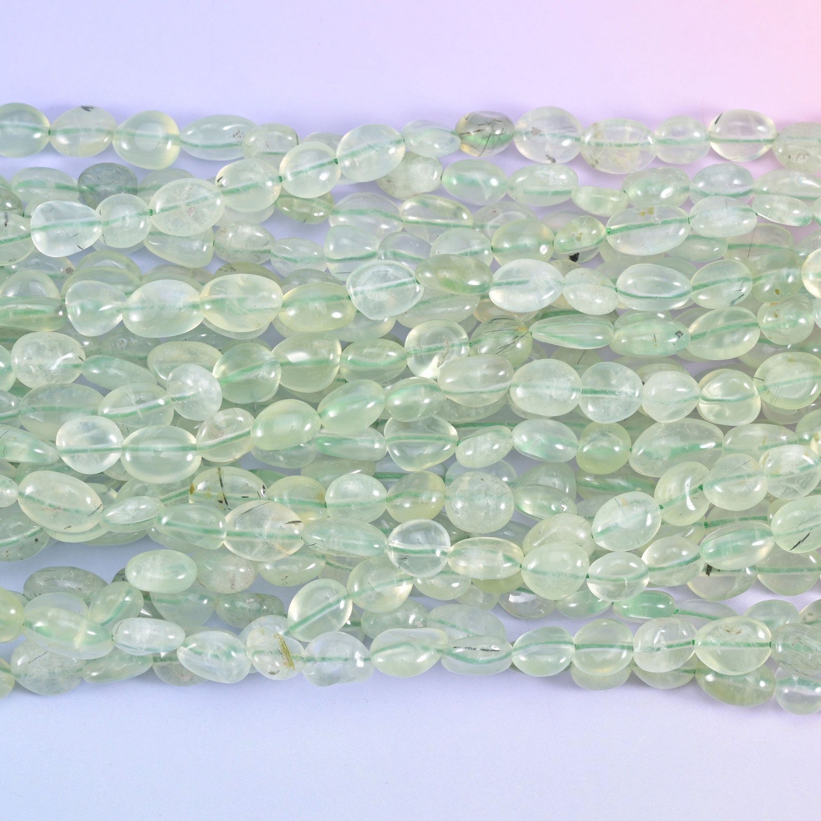 Prehnite Pebble Nugget Beads 6-8mm 8-12mm Jewelry Making 15.5 Inch Strand