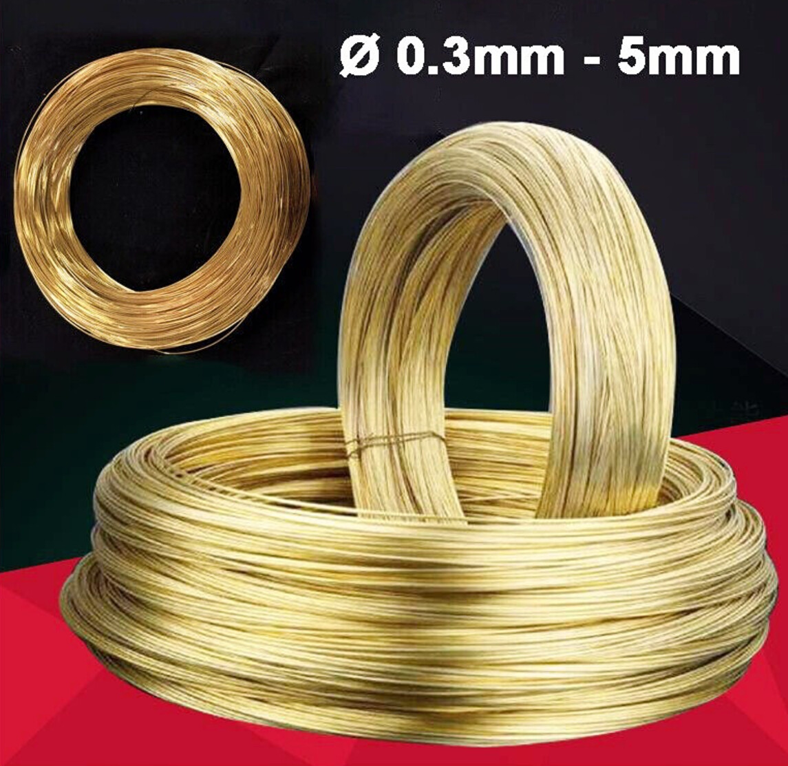 Brass Round Wire Bare Unplated Diameter Ø0.3 – 5mm