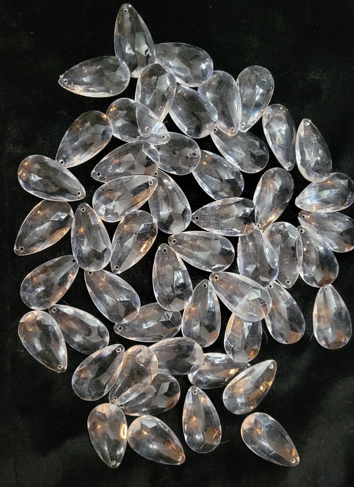 Lot Of 50 Plastic Acrylic Teardrop 2″ Long Focal Tear Drop Bead Charms