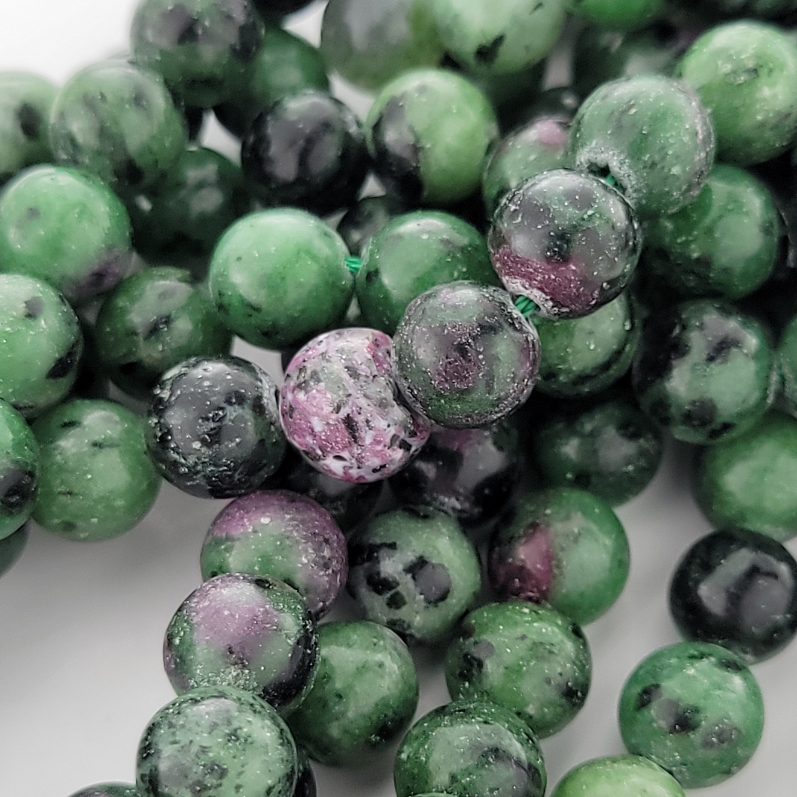 Ruby in Zoisite Beads Anyolite Gemstone Natural Smooth Round Beads 6mm/8mm/10mm