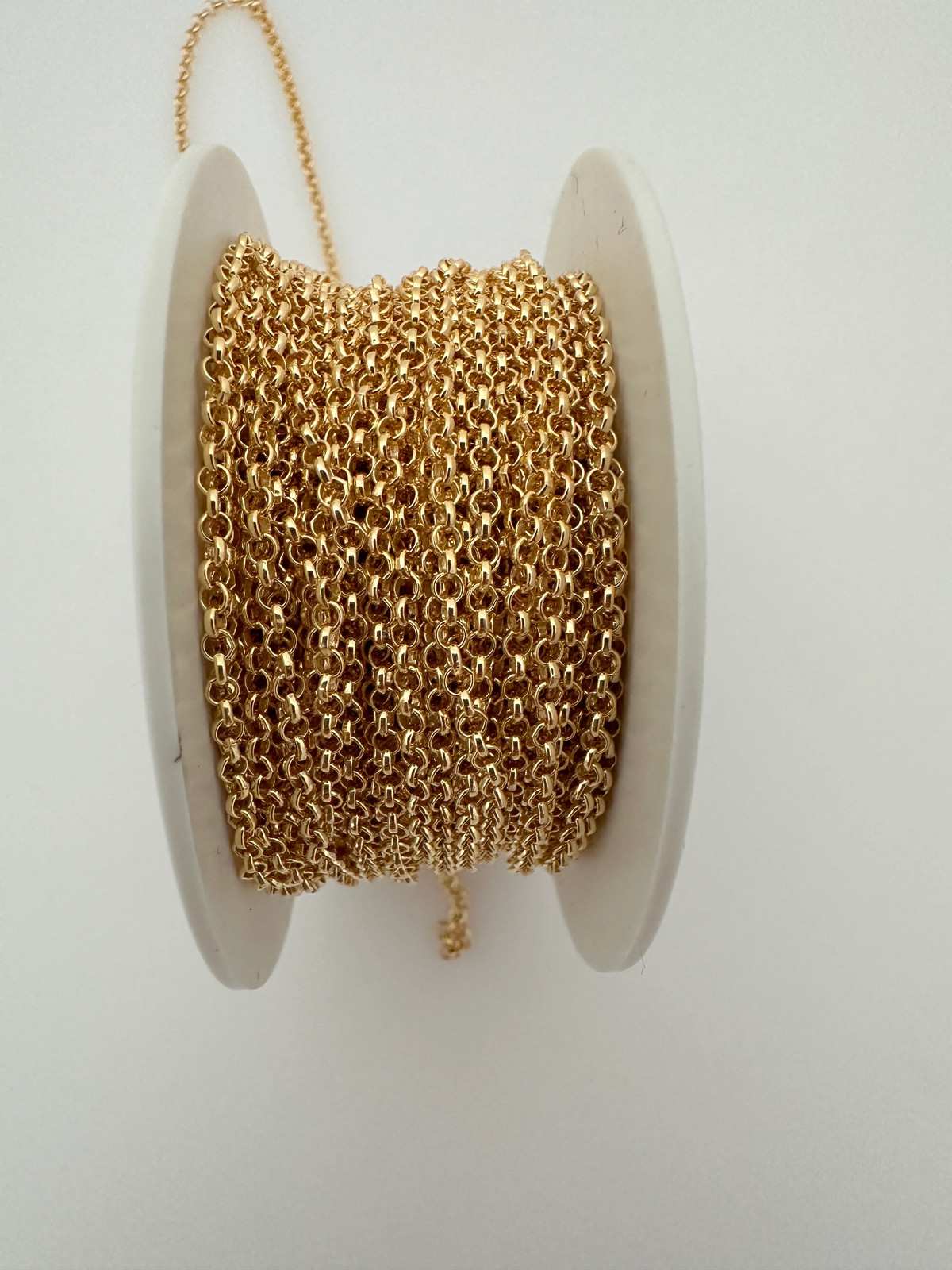 One Foot of 14K Real Gold-Filled Round Rolo Chain | Half-Round Wire | CHN25GF, 1