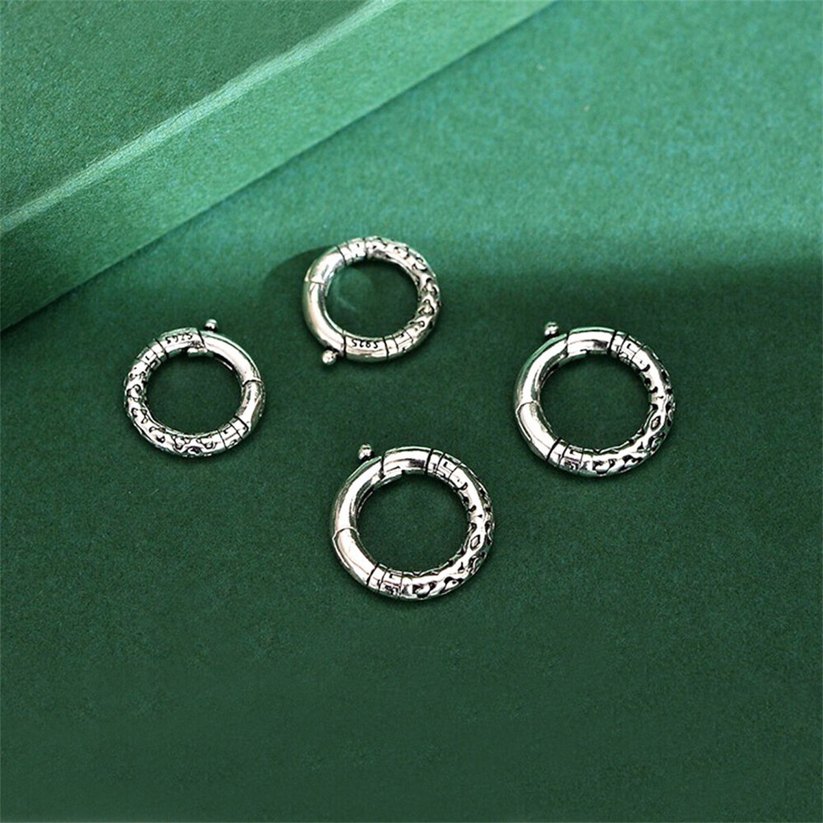 1pc 12mm/14mm Sterling Silver Spiral Spring Ring Clasp for Bracelet Necklace