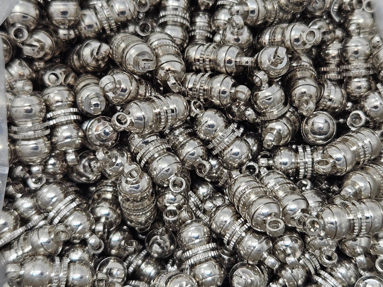 12 pcs Silver Nickel Magnetic Craft Jewelry 16mm x 6mm Clasps Connectors Vintage