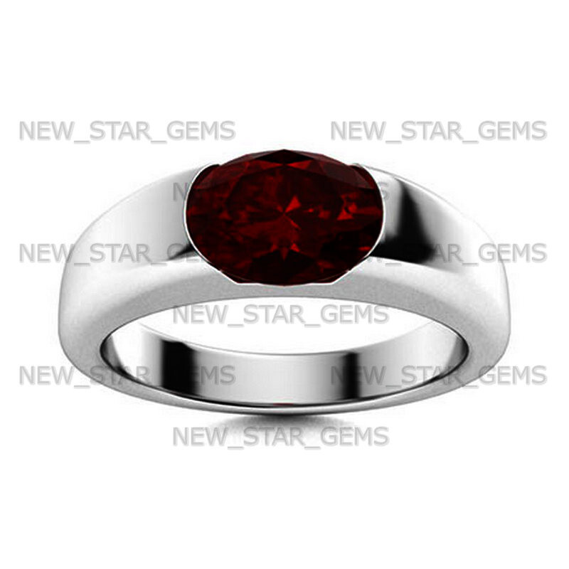 AAA Quality Red Garnet Gemstone Ring For Men’s 925 Sterling Silver Wedding Ring