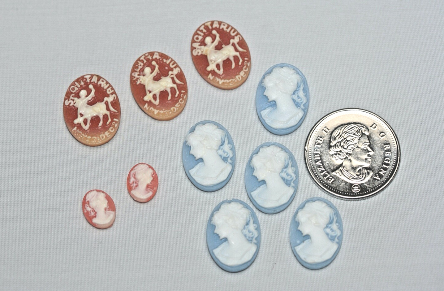 Vintage Resin Cameo Cabochon Jewelry Making Supplies