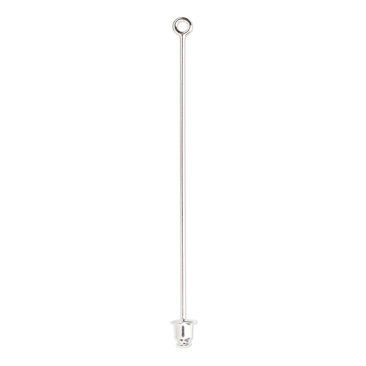 Stick Pin, Silver Plated Brass 2 1/2 Inches Long with Loop & Clutch 20 OR 50