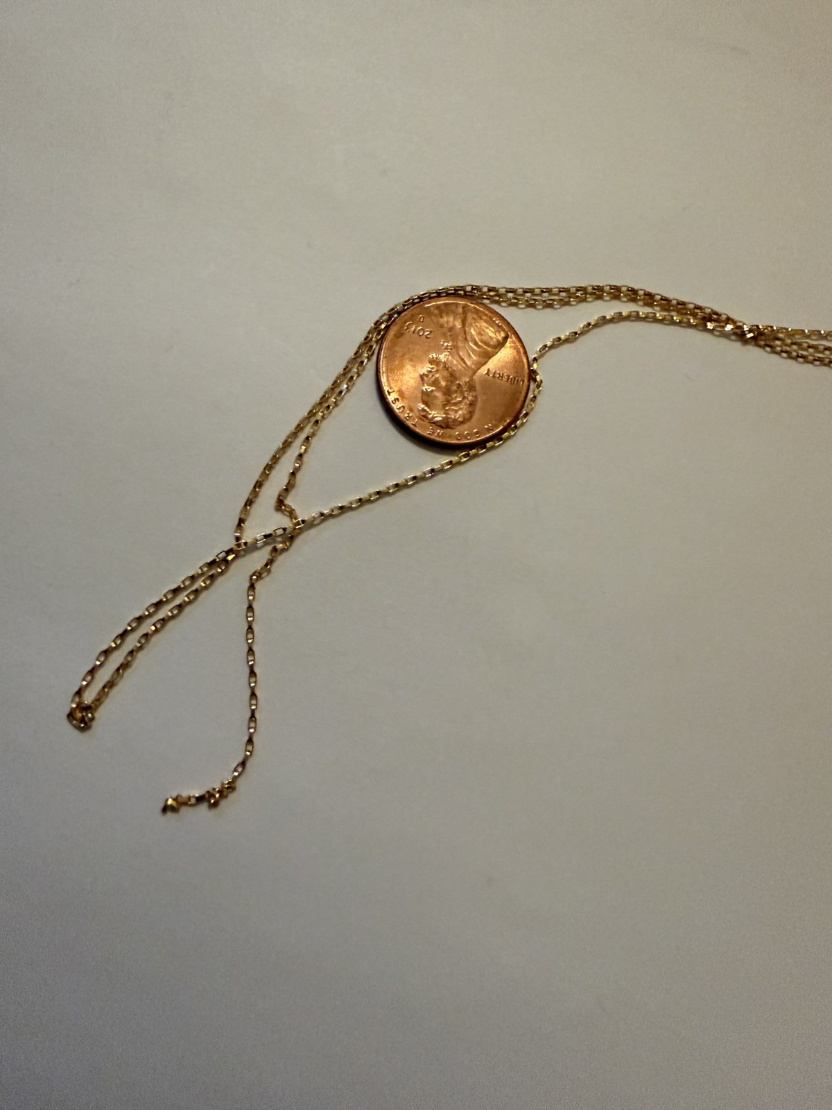1.6×0.8mm elongated drawn rolo chain, 14kt gold filled 5ft
