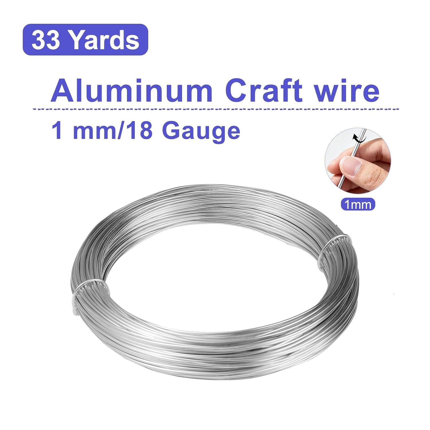 18 Gauge Craft Wire, 99 Feet 1mm Floral Wire Bendable Wire for Jewelry Making, G