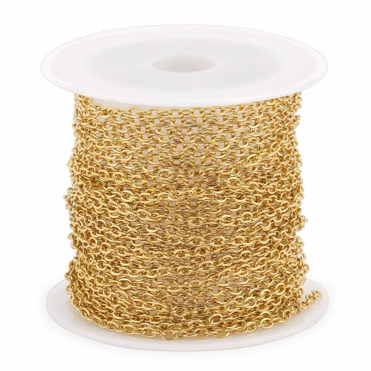 5m Bulk Stainless Steel Cable Chain Link for DIY Necklace Jewelry Making 3 Color