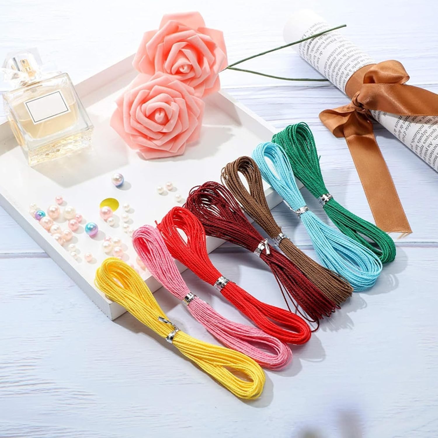 40 Colors 1mm Waxed Polyester Cord 437 Yard for Bracelet Necklace DIY