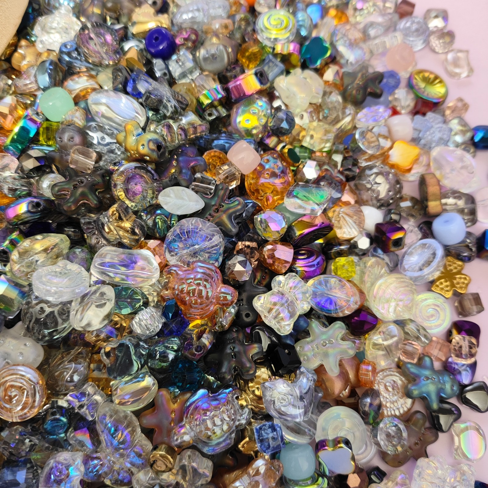 100g Glass beads lot jewelry making mix variety bead supplies Read Description