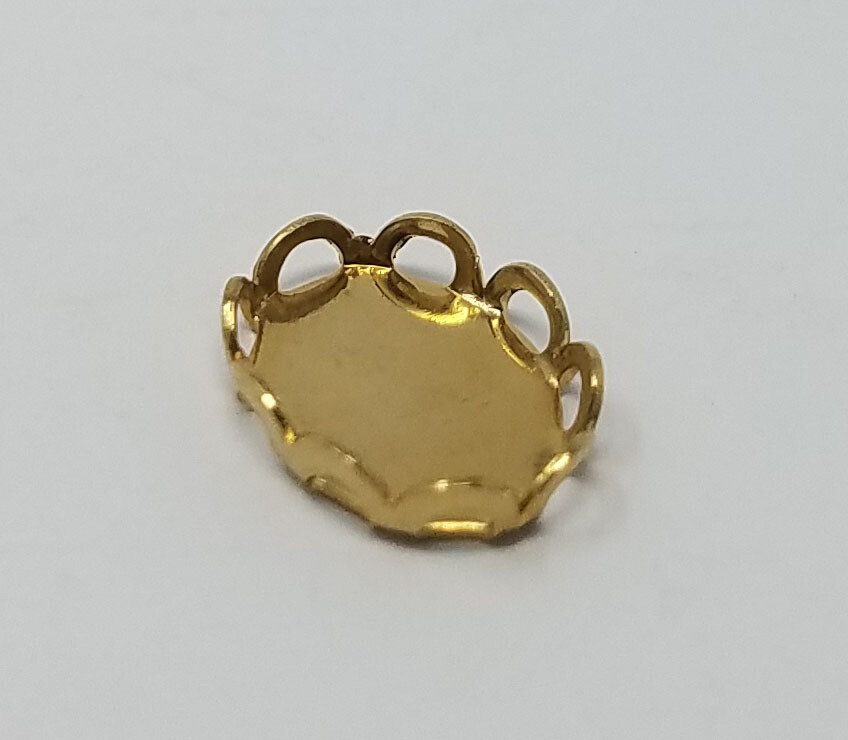 10 VTG Tiny 8mm Black Victorian Lady Jewelry Cameos Gold Lace Filigree Setting
