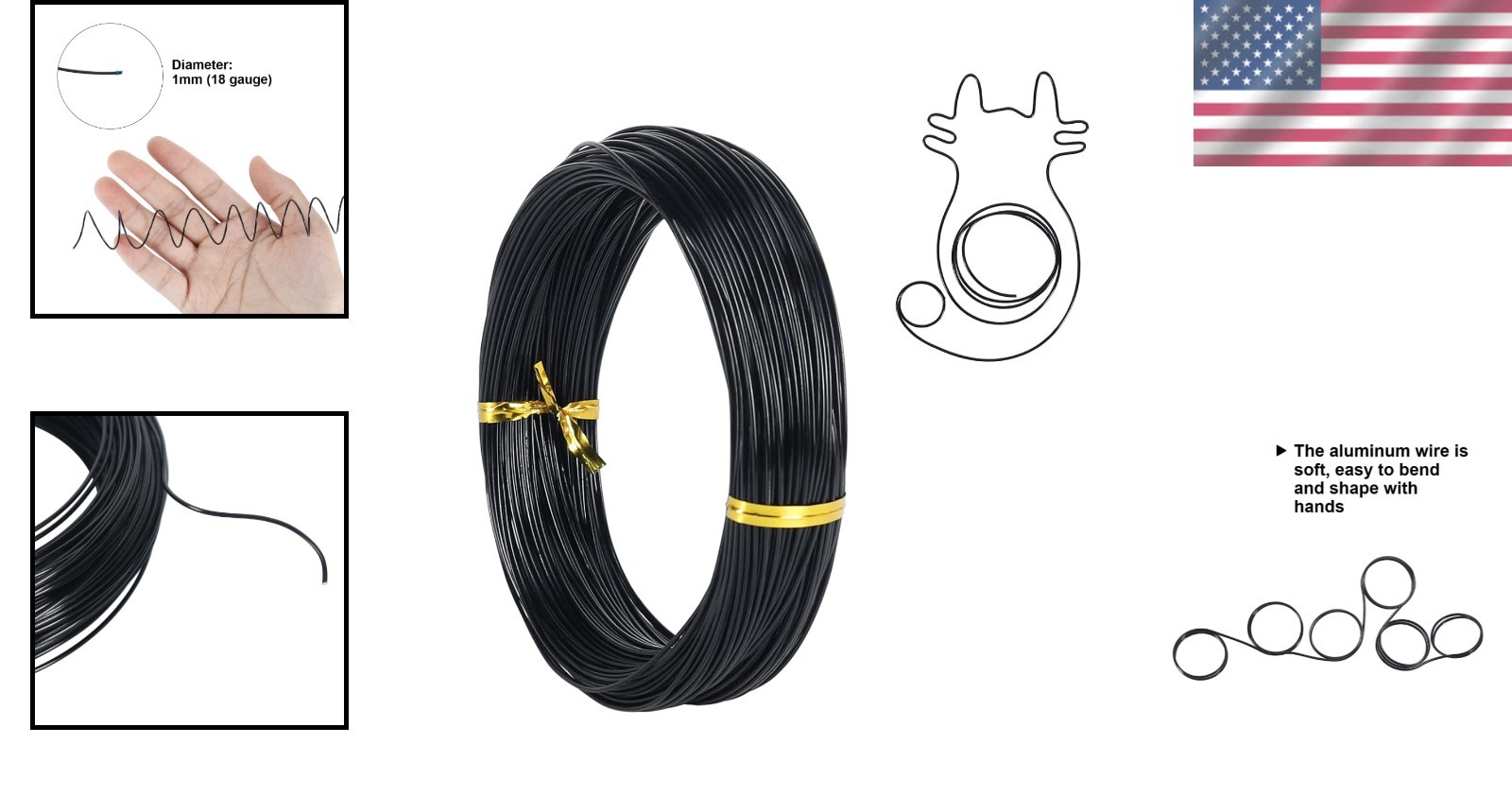 Versatile 1mm Aluminum Craft Wire – 165 Feet for Jewelry, Beading & Sculpting
