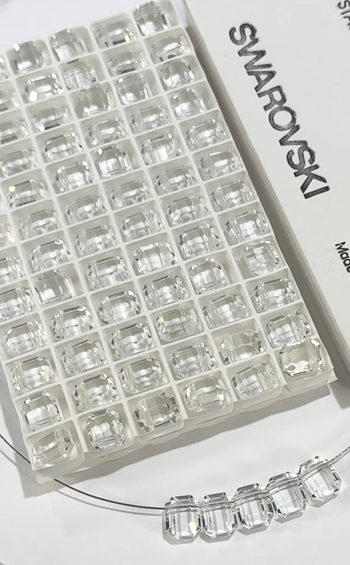 Swarovski Art.5105 8×6.5mm 10x8mm 12.5x10mm Crystal clear Octagon Side Drilled