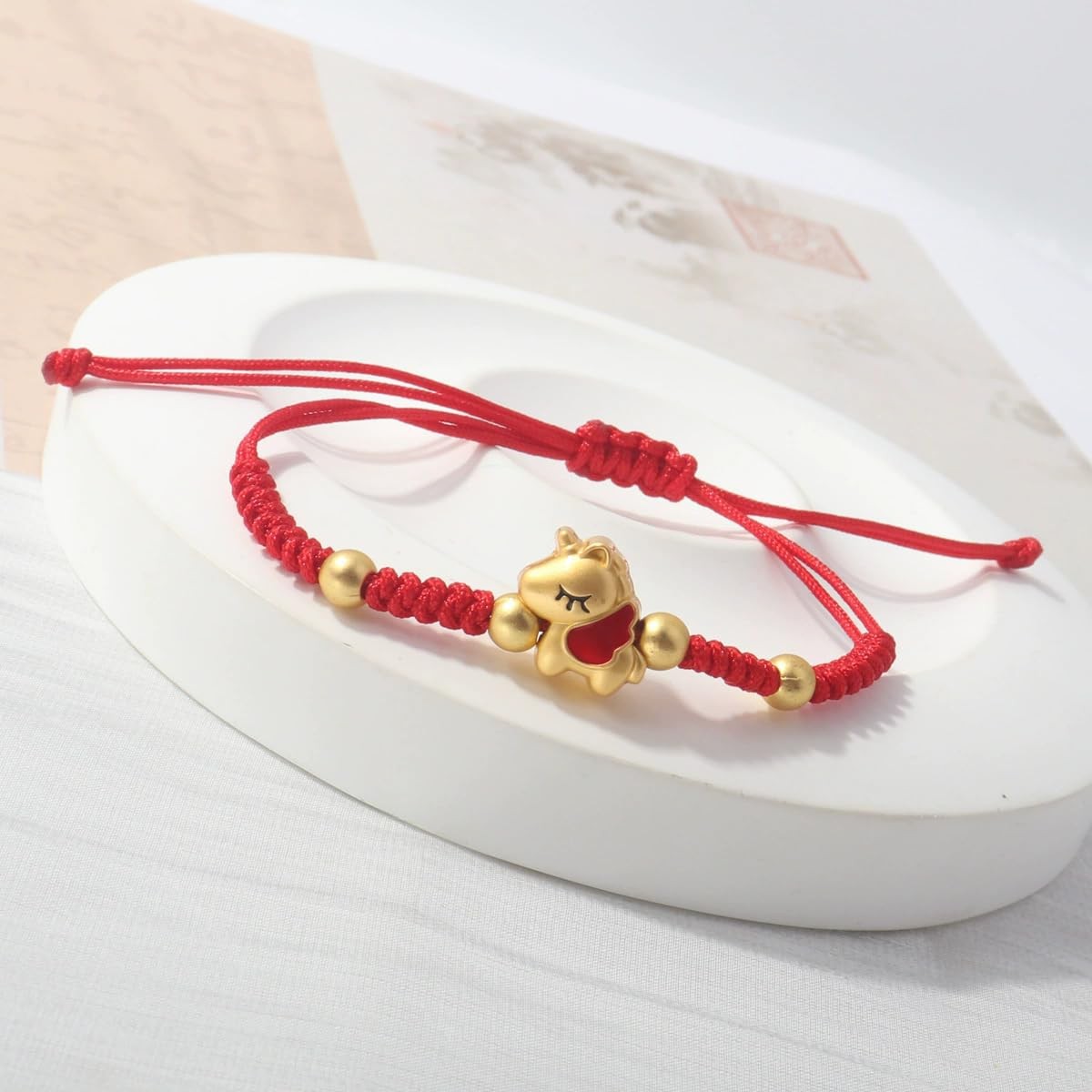 Chinese Year of the Horse Red String Bracelet – Golden Horse Charm Lucky Br – 15