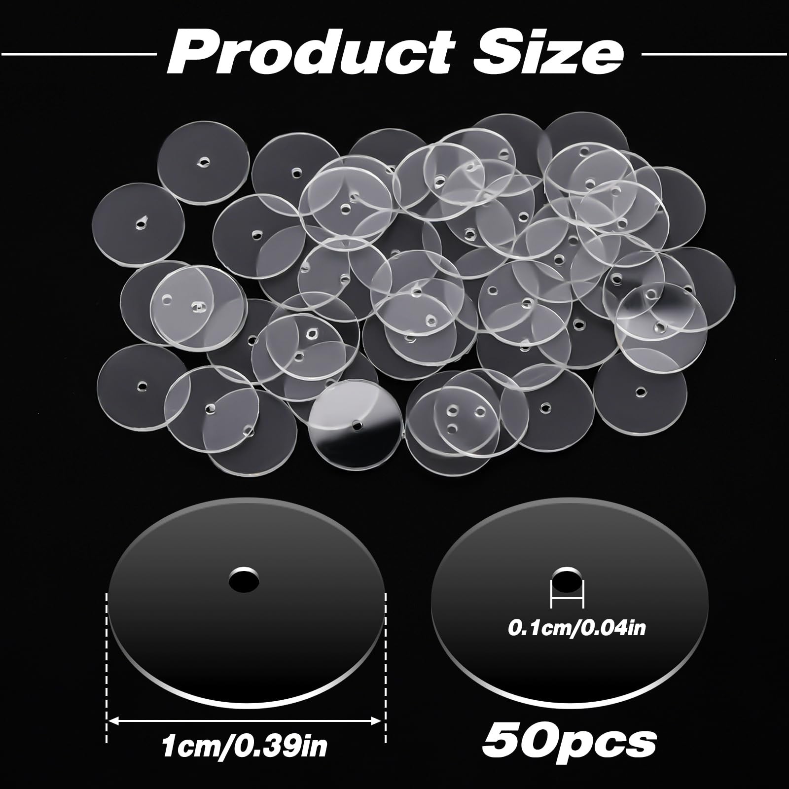 50 Pcs Plastic Earring Discs Stoppers Backing Disc Pads to Stabilize Earrings