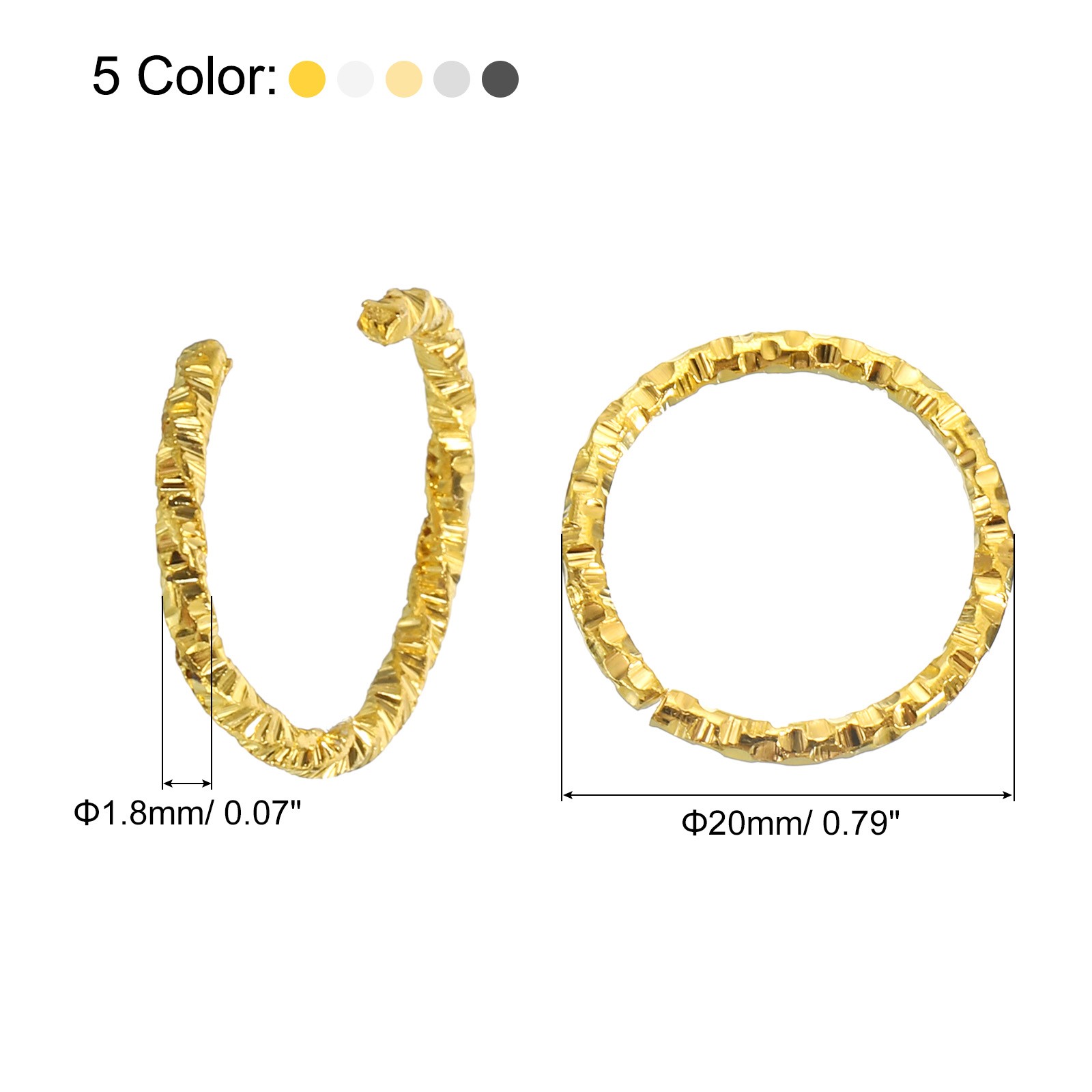 50Pcs Open Jump Rings 20mm O-ring Connectors for Jewelry Making Multi Color