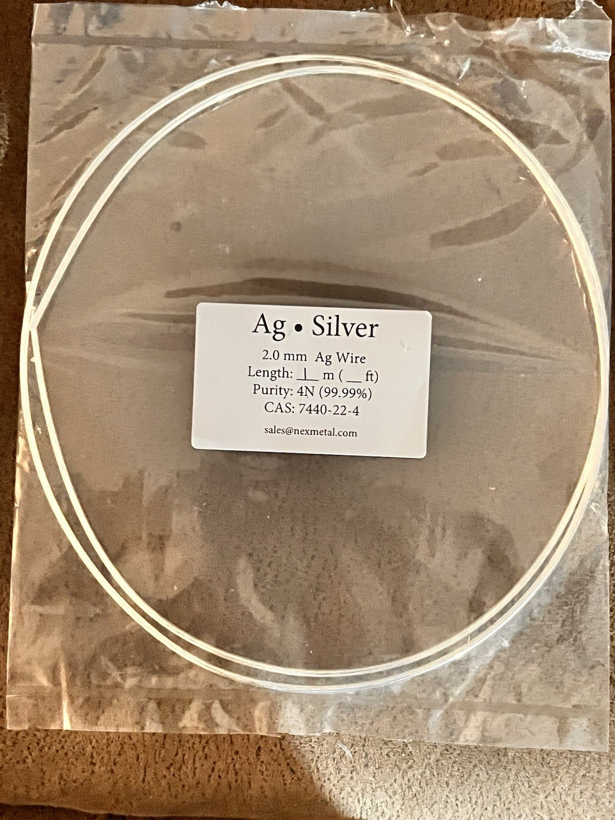 (4N)9999 Pure Silver Wire 12 Gauge (2mm) – 1 m Ideal for Colloidal Silver Making