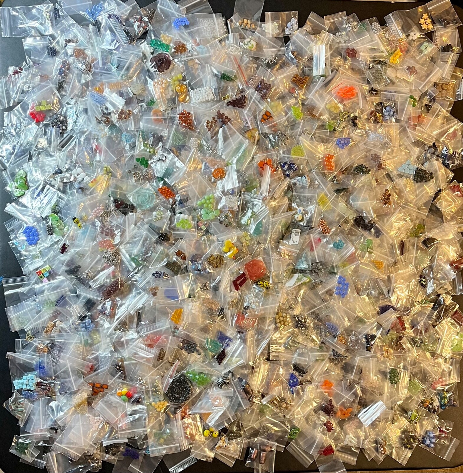 55 Bag Mixed Bead Lot Glass Stone Metal Charms Findings New NO PLASTIC!