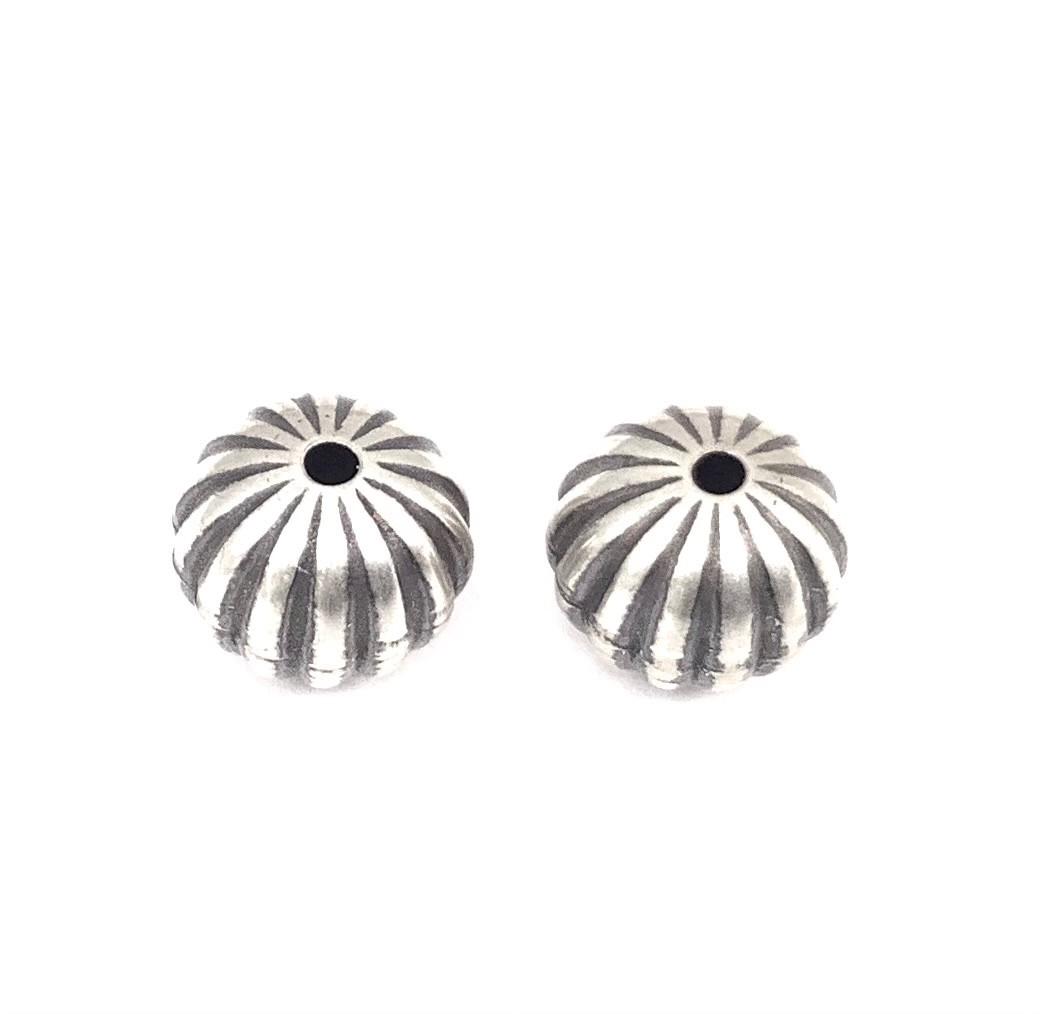 9.5mm Beads Bali Sterling Silver .925 Fluted Melon Design Bali Silver Beads