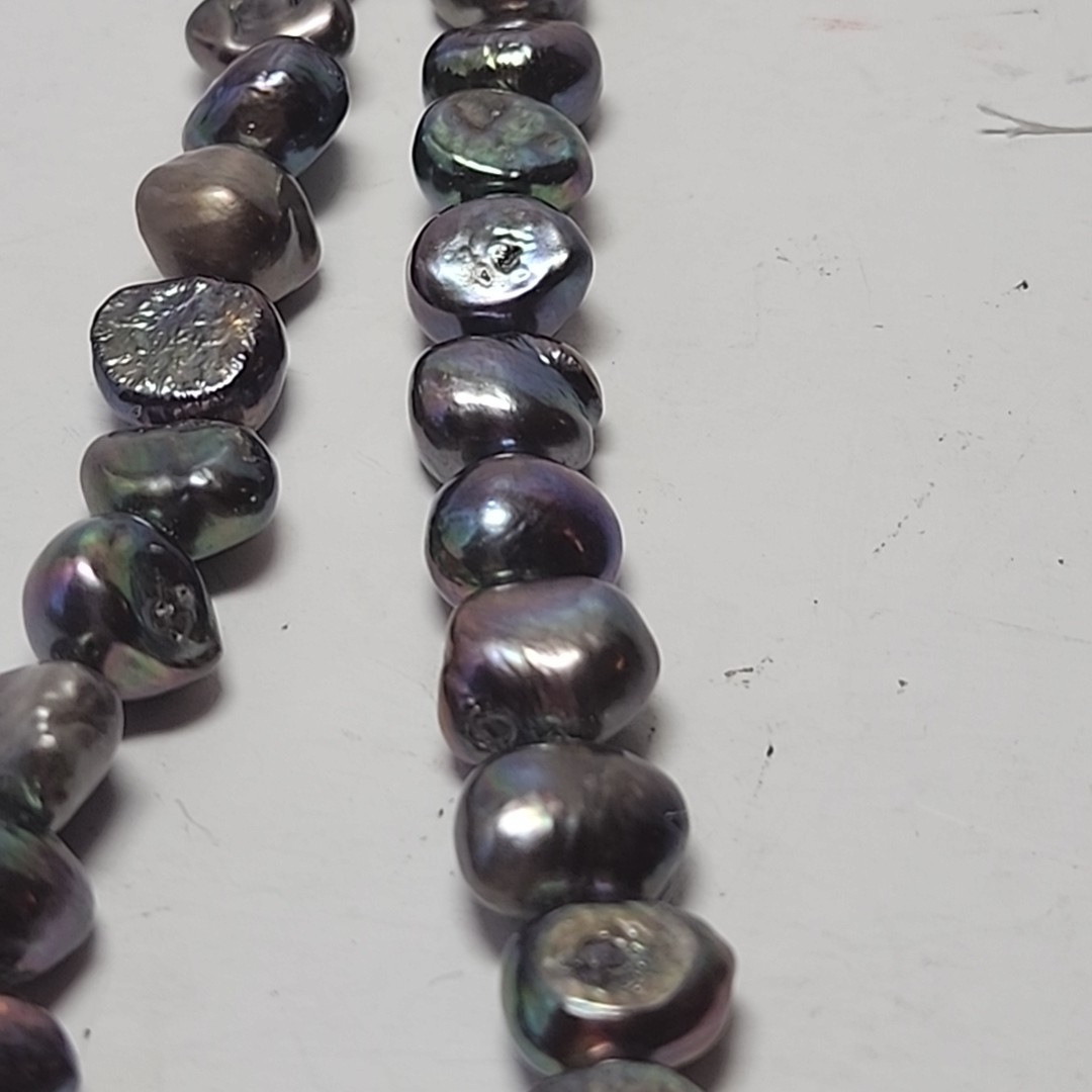 16″ Strand 10mm Baroque Peacock Pearls Jewelry Making Beads Purple Oil Slick