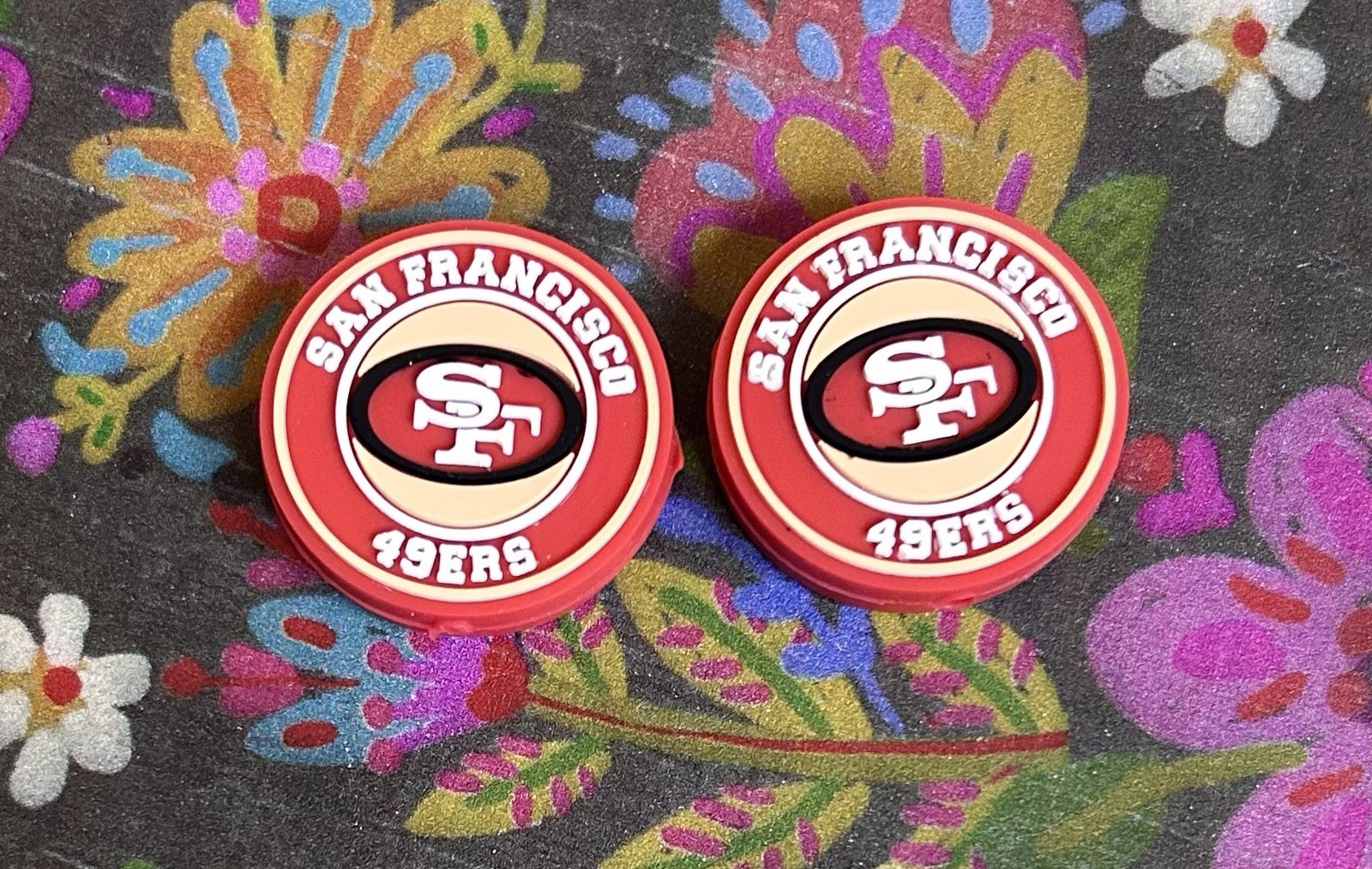 2 Piece San Francisco Football Team Silicone Focal Beads DIY Jewelry Bead Pens+