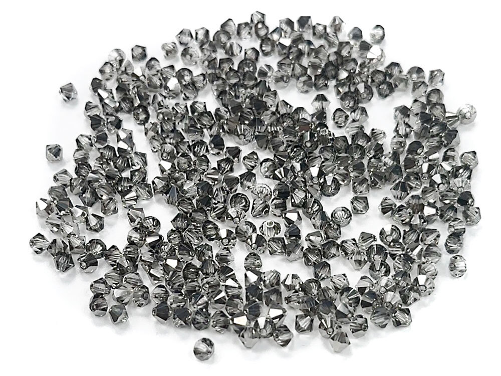 Czech Bicone Crystal Beads Crystal Platinum Steel Half coated Rondelle Diamond