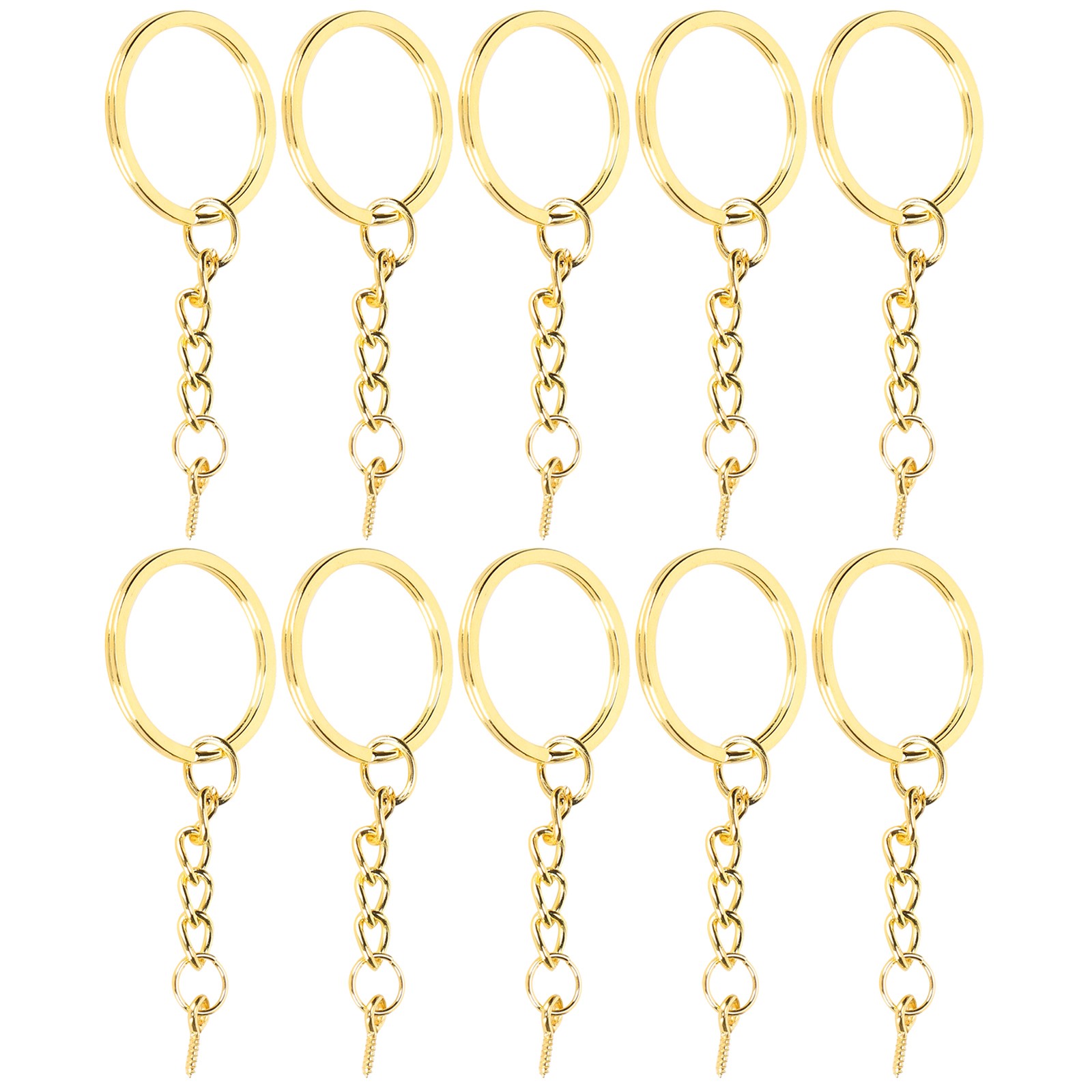 10pcs Alloy Key Chain Ring Parts For DIY Keychains Easy To Use